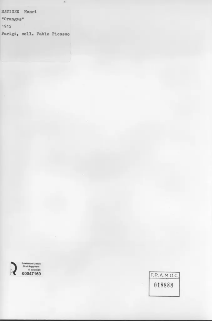 Anonimo , Matisse, Henri - sec. XX - Arance , retro