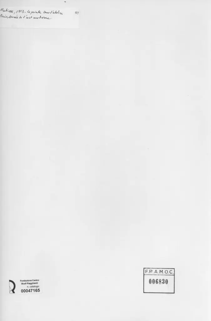 Anonimo , Matisse, Henri - sec. XX - Il pittore nell'Atelier , retro