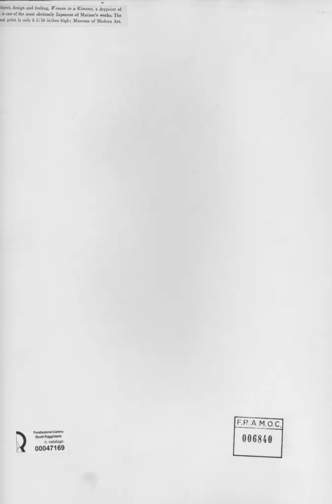 Anonimo , Matisse, Henri - sec. XX - Donna col chimono , retro