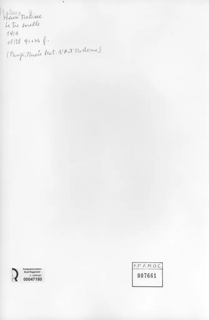 Anonimo , Matisse, Henri - sec. XX - Le Tre Sorelle , retro