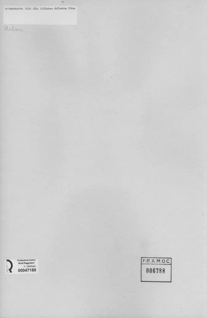 Anonimo , Matisse, Henri - sec. XX - Autoritratto , retro