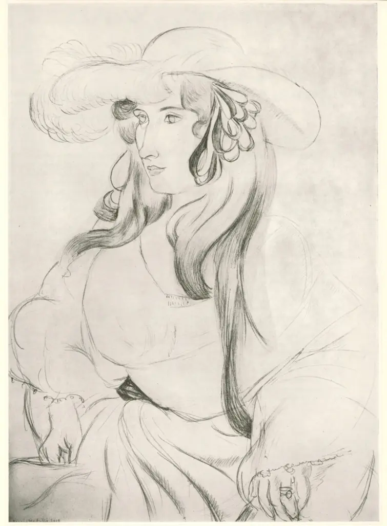 Anonimo , Matisse, Henri - sec. XX - Il Cappello con le piume , fronte