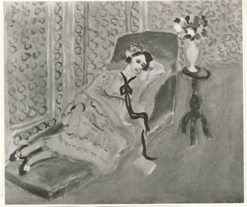 Anonimo , Matisse, Henri - sec. XX - Donna sdraiata sul divano , fronte
