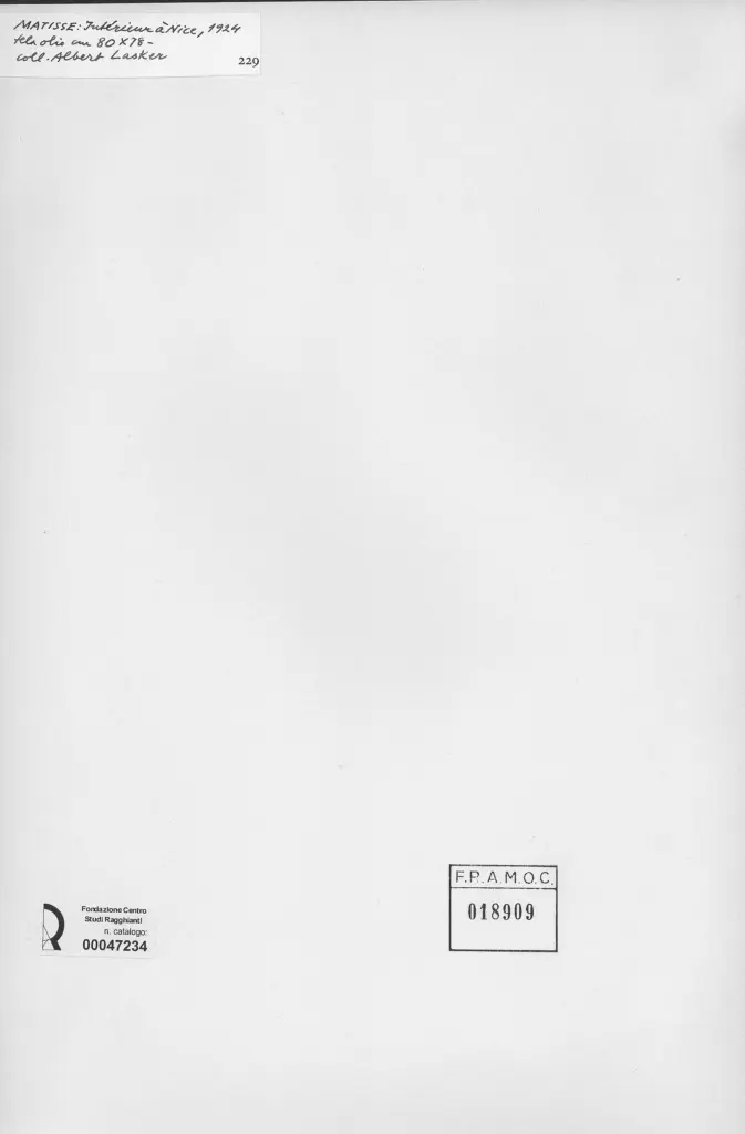 Anonimo , Matisse, Henri - sec. XX - Int&eacute;rieur &agrave; Nice , retro