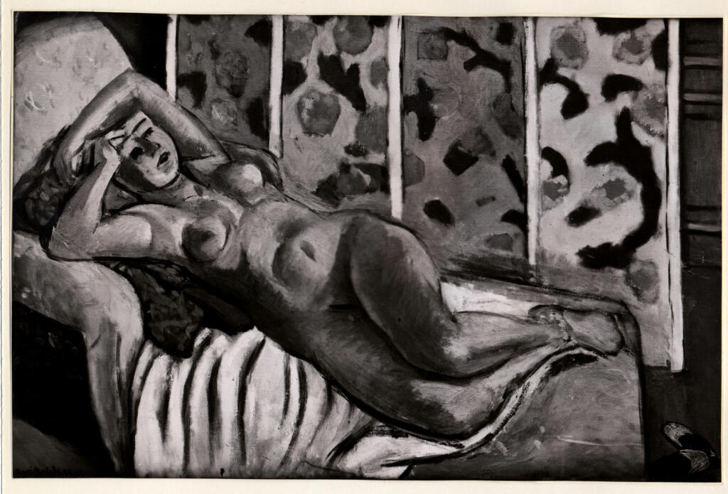 Anonimo , Matisse, Henri - sec. XX - Nudo su canapé giallo , fronte