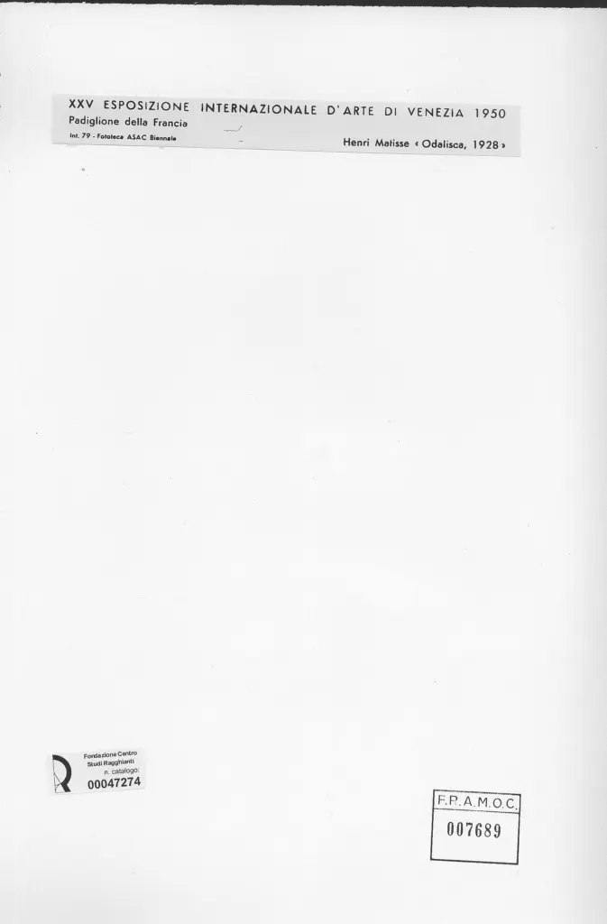 Anonimo , Matisse, Henri - sec. XX - Odalisca , retro