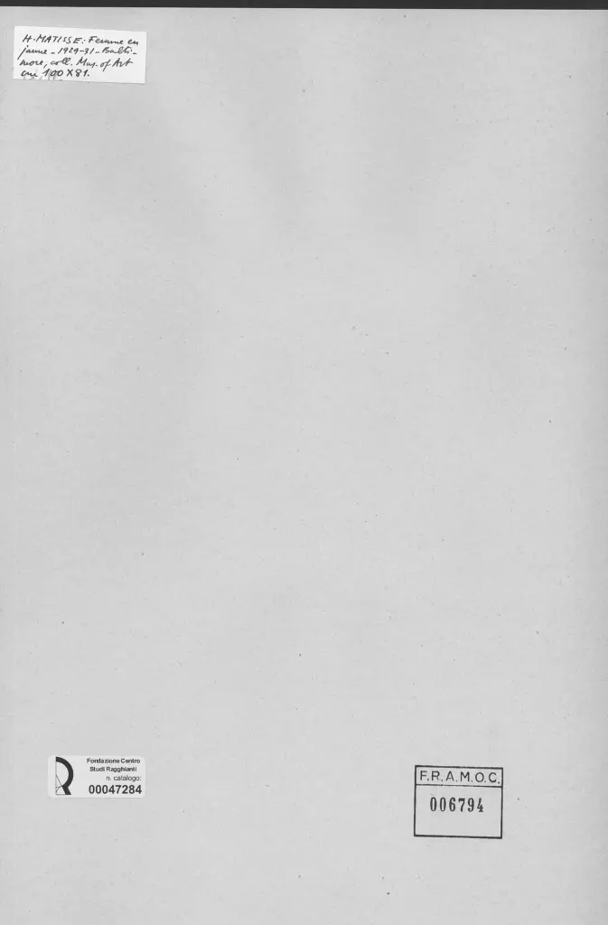 Anonimo , Matisse, Henri - sec. XX , retro