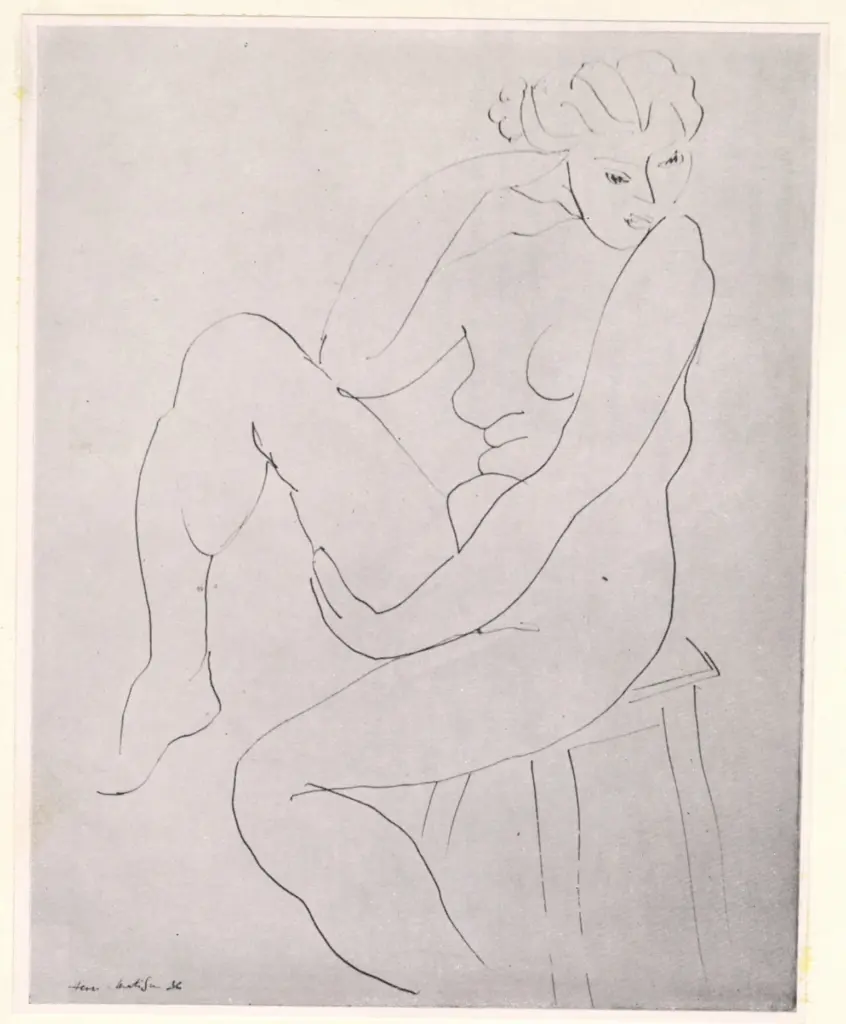 Anonimo , Matisse, Henri - sec. XX - Nue au tabouret , fronte
