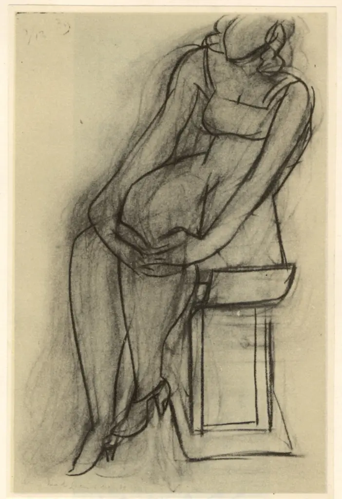 Anonimo , Matisse, Henri - sec. XX - Modella seduta , fronte