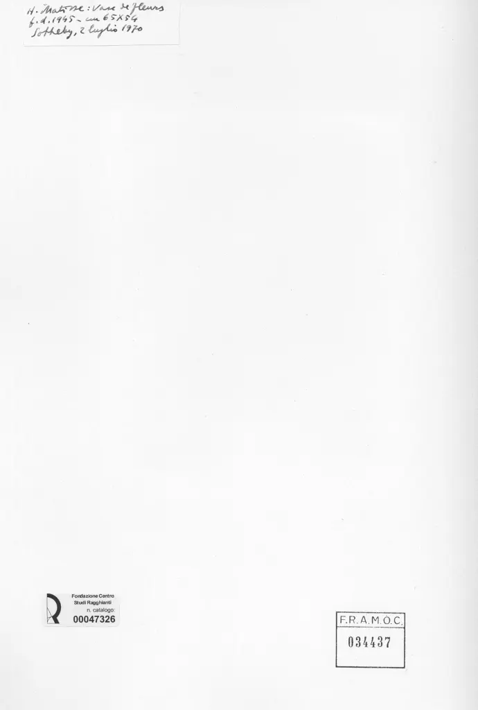 Anonimo , Matisse, Henri - sec. XX - Vase de fleurs , retro