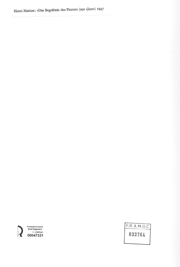 Anonimo , Matisse, Henri - sec. XX - Das Begr&auml;bnis des Pierrot , retro