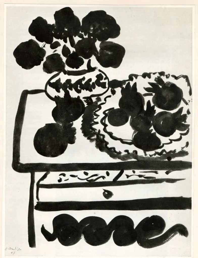 Anonimo , Matisse, Henri - sec. XX - Dahlias and Pomegranates , fronte