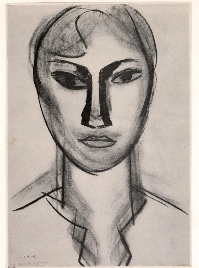 Anonimo , Matisse, Henri - sec. XX - Volto di donna , fronte