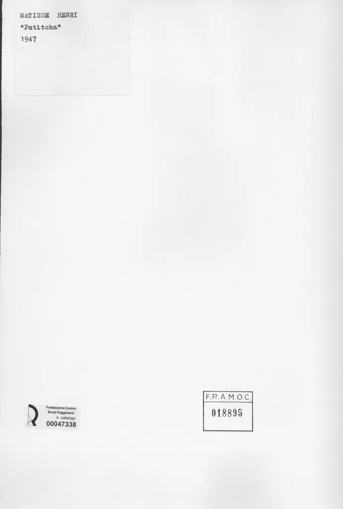 Anonimo , Matisse, Henri - sec. XX - Patitcha , retro