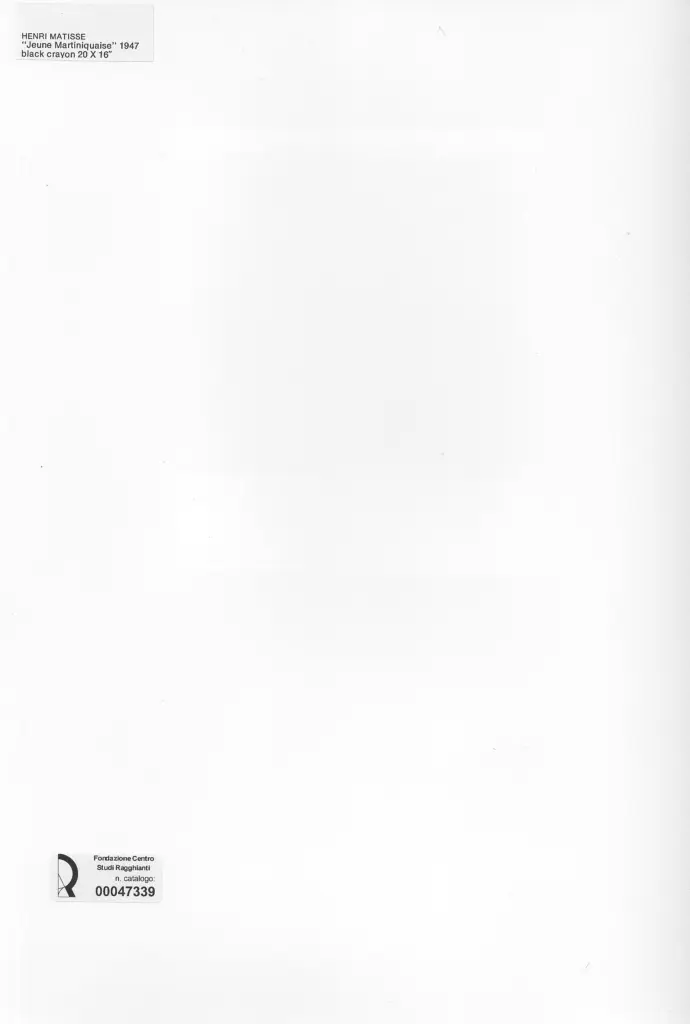 Anonimo , Matisse, Henri - sec. XX - Jeune Martiniquaise , retro