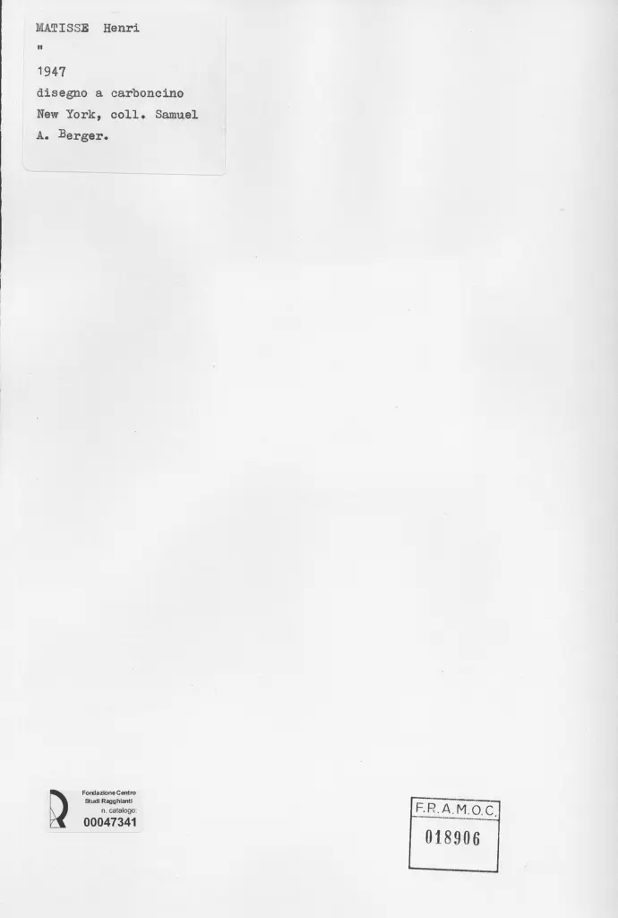 Anonimo , Matisse, Henri - sec. XX - Madre e figlia leggono , retro