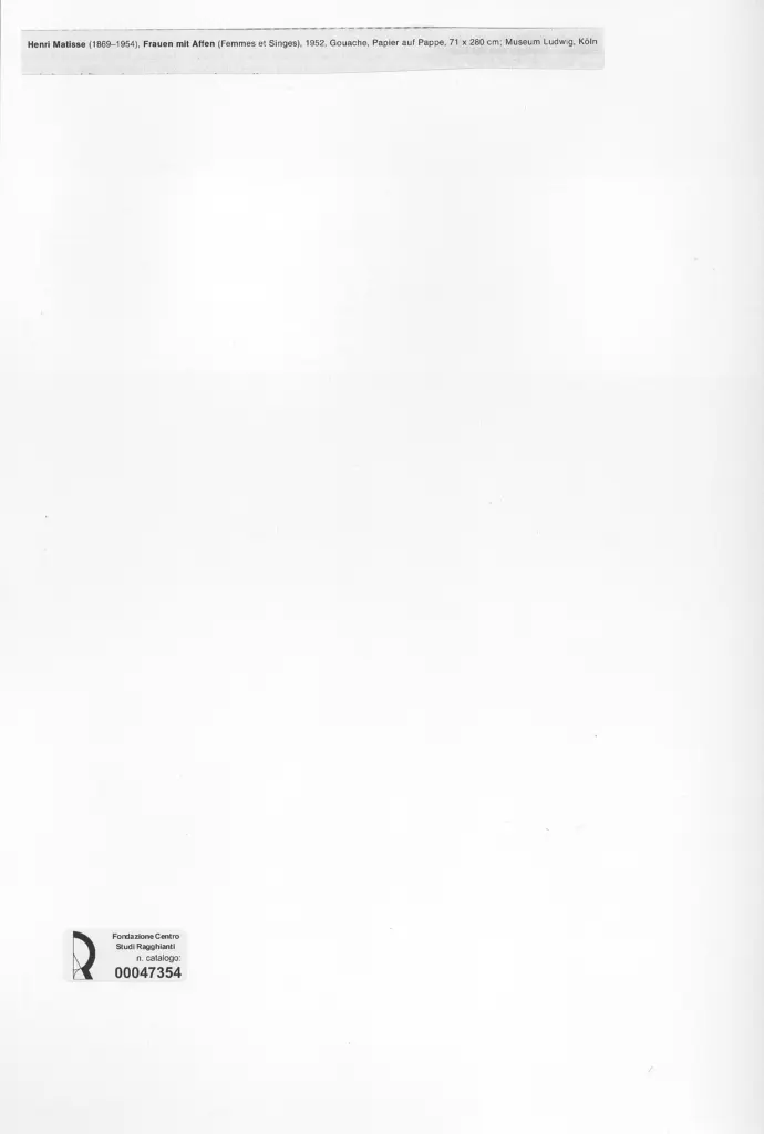 Anonimo , Matisse, Henri - sec. XX - Femmes et Singes , retro