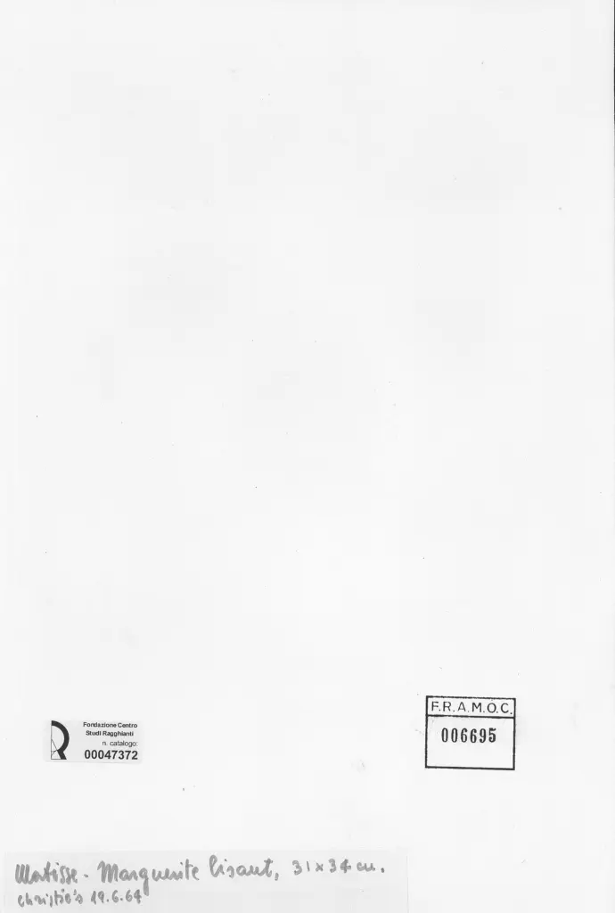 Anonimo , Matisse, Henri - sec. XIX/ XX - Marguerite lisant , retro