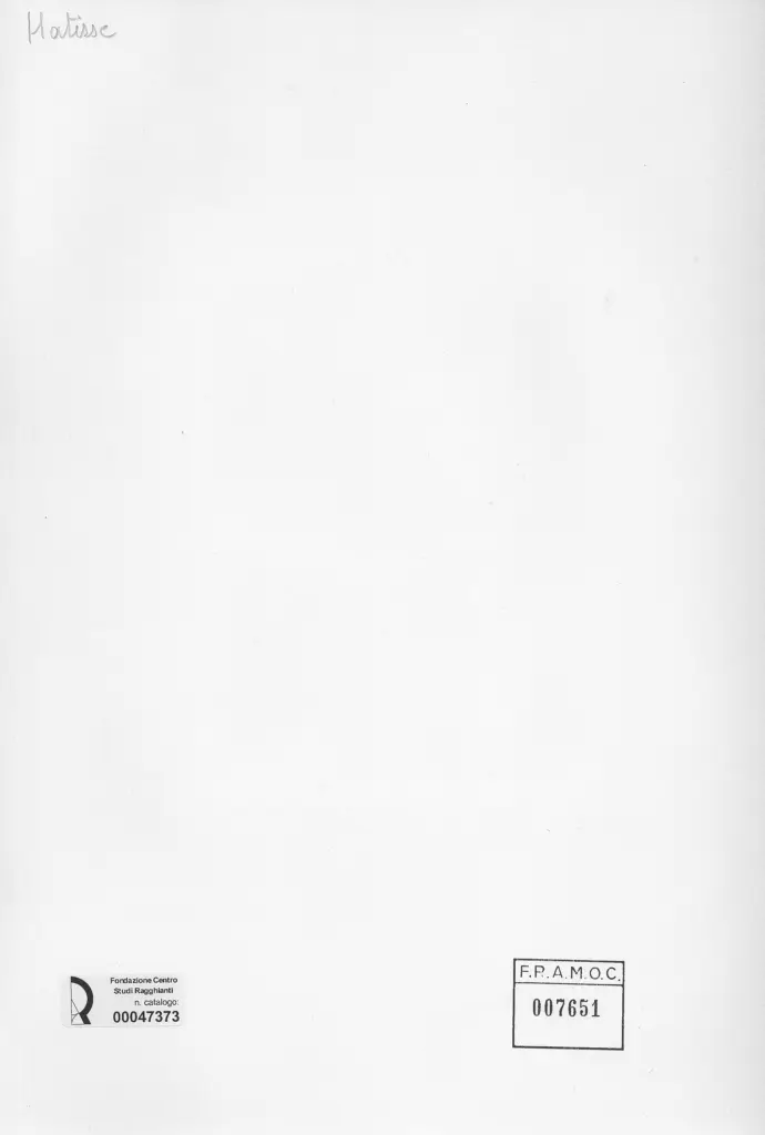 Anonimo , Matisse, Henri - sec. XIX/ XX - Volto di donna , retro