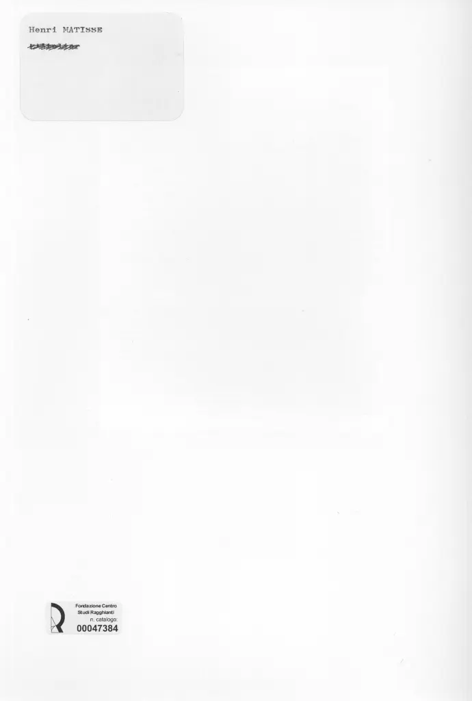 Anonimo , Matisse, Henri - sec. XIX/ XX - Interno verde , retro