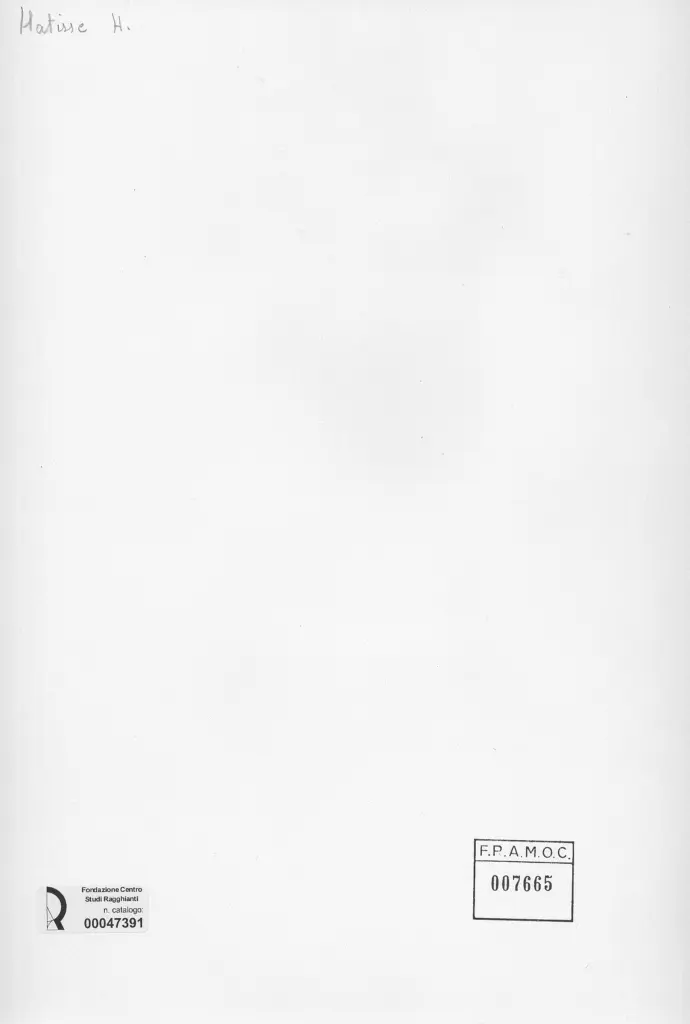 Anonimo , Matisse, Henri - sec. XIX/ XX - Interno giallo , retro