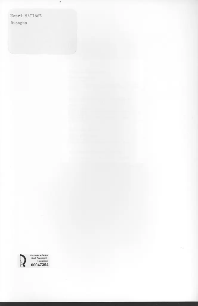 Anonimo , Matisse, Henri - sec. XIX/ XX - Nudo di donna , retro