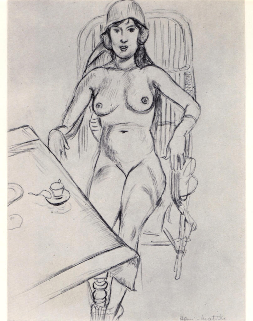 Anonimo , Matisse, Henri - sec. XIX/ XX - Nudo di donna con cappello , fronte