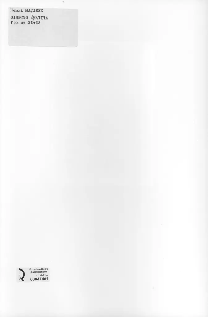 Anonimo , Matisse, Henri - sec. XIX/ XX - Nudo di donna con cappello , retro