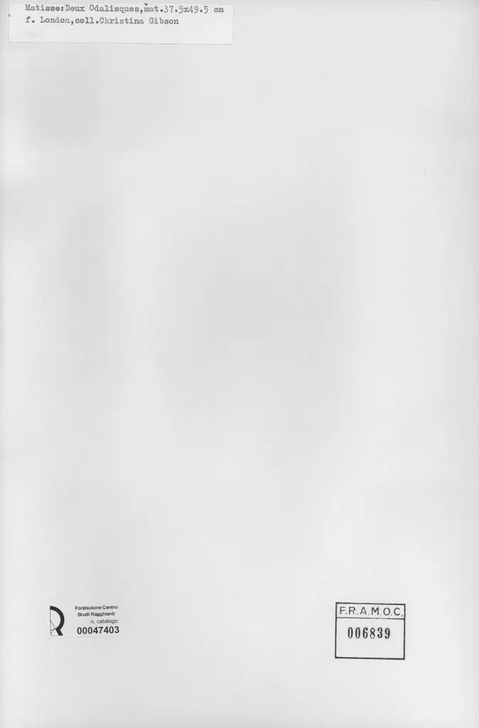 Anonimo , Matisse, Henri - sec. XIX/ XX - Deux Odalisques , retro