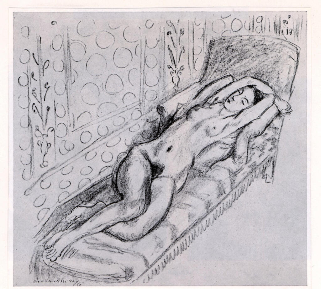 Anonimo, Anonimo , Matisse, Henri - sec. XIX/ XX - Femme allongé sur un divan , fronte