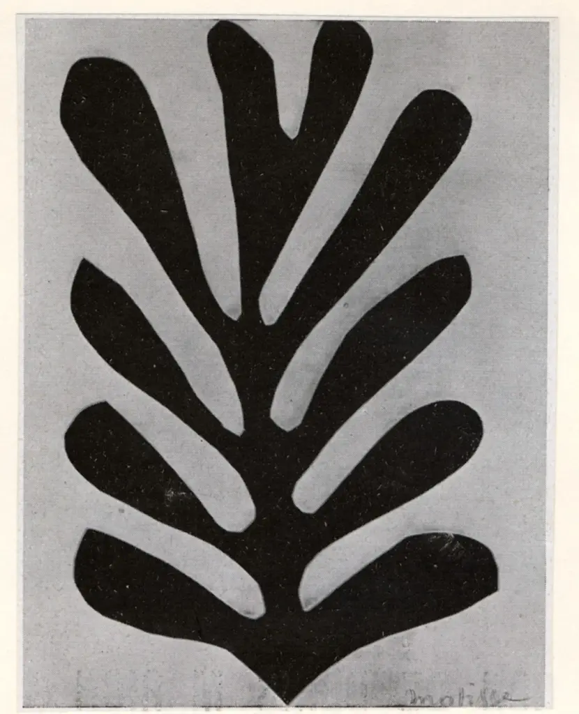 Anonimo , Matisse, Henri - sec. XIX/ XX - Feuille noire sur fond rouge , fronte