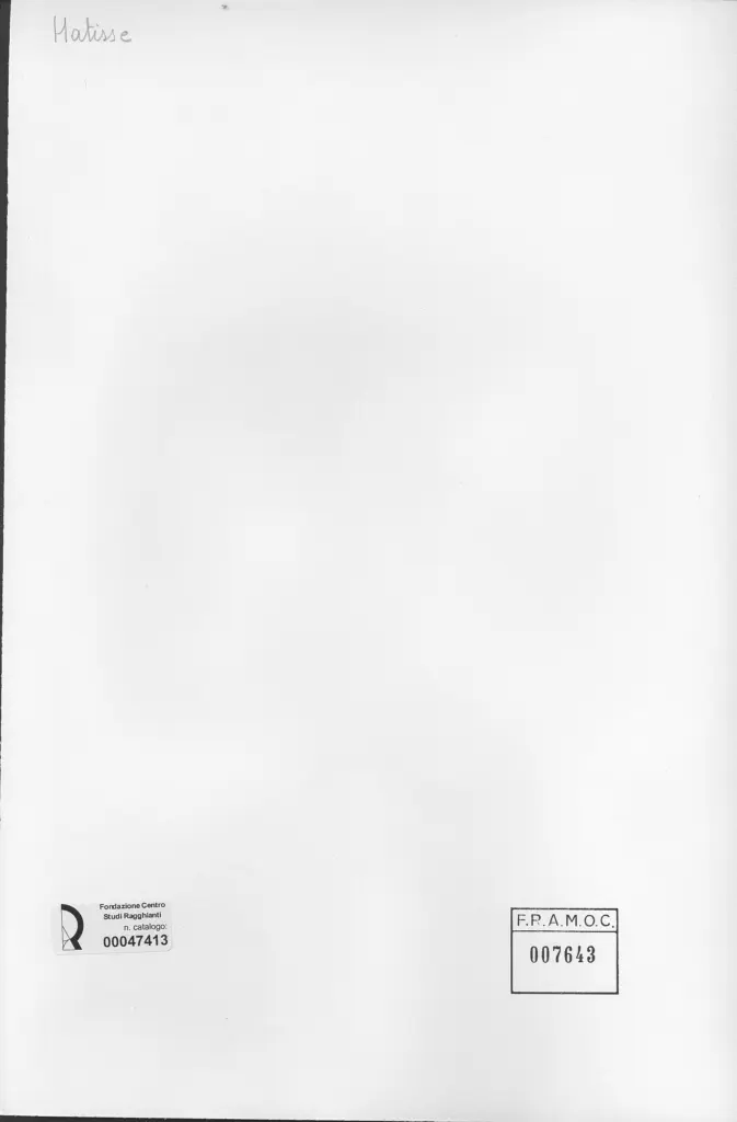 Anonimo , Matisse, Henri - sec. XIX/ XX - Nudo di donna , retro