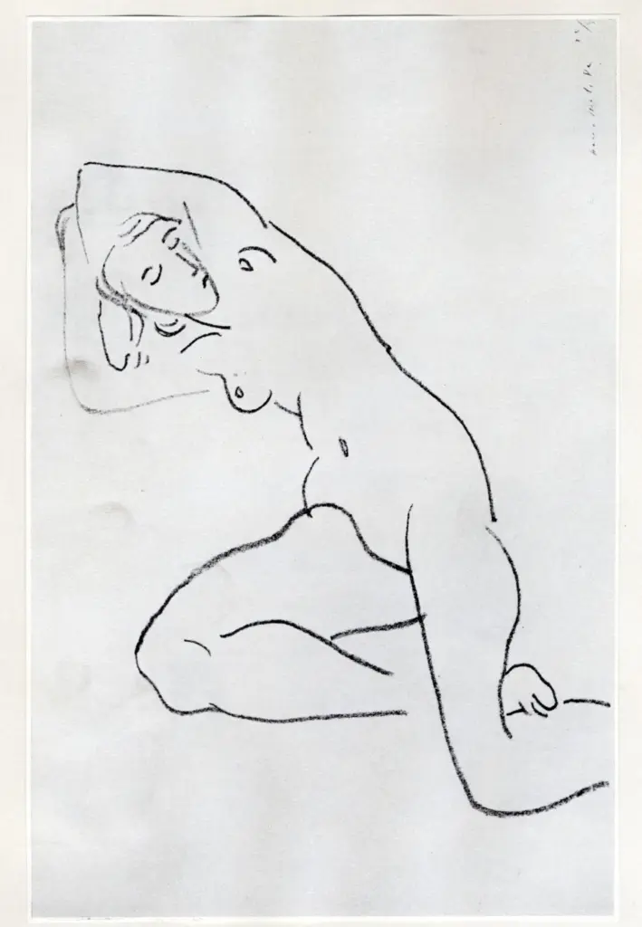 Anonimo , Matisse, Henri - sec. XIX/ XX - Nu jambe repli&eacute;e , fronte