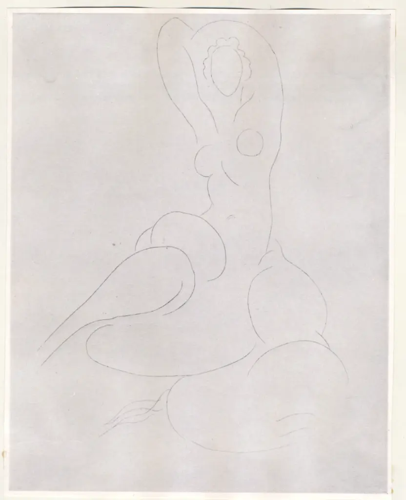 Anonimo , Matisse, Henri - sec. XIX/ XX - Seated nude with arms raised , fronte