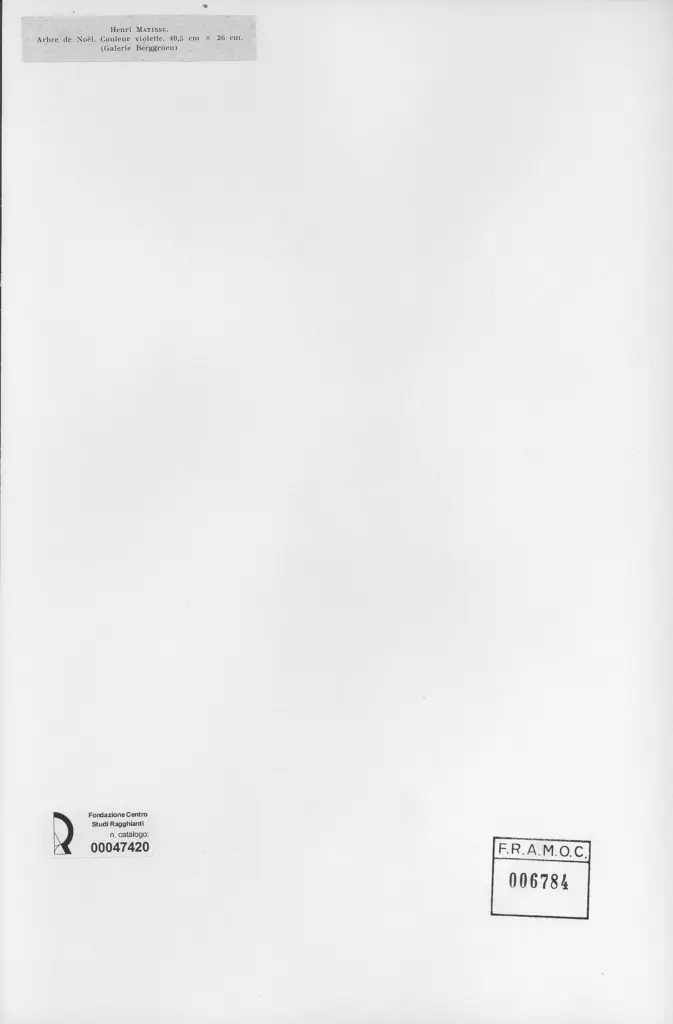 Anonimo , Matisse, Henri - sec. XIX/ XX - Arbre de No&euml;l. Couleur violette , retro