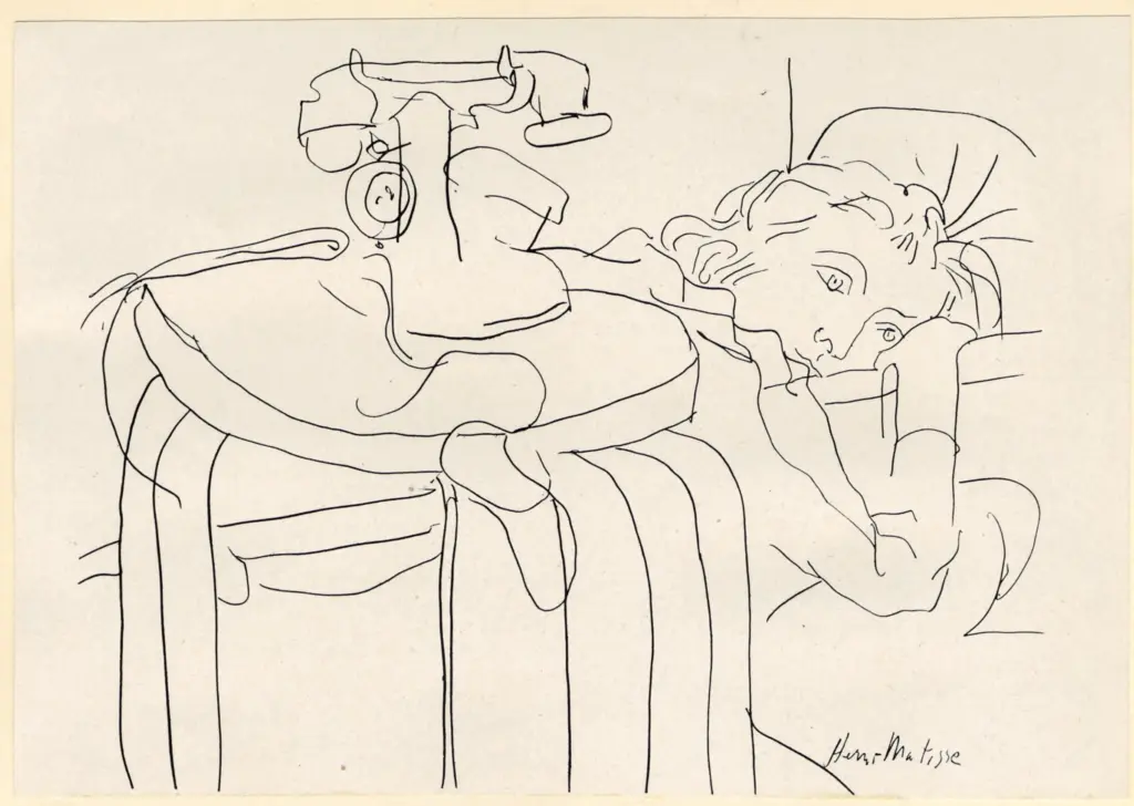 Anonimo , Matisse, Henri - sec. XIX/ XX - Interno con telefono , fronte