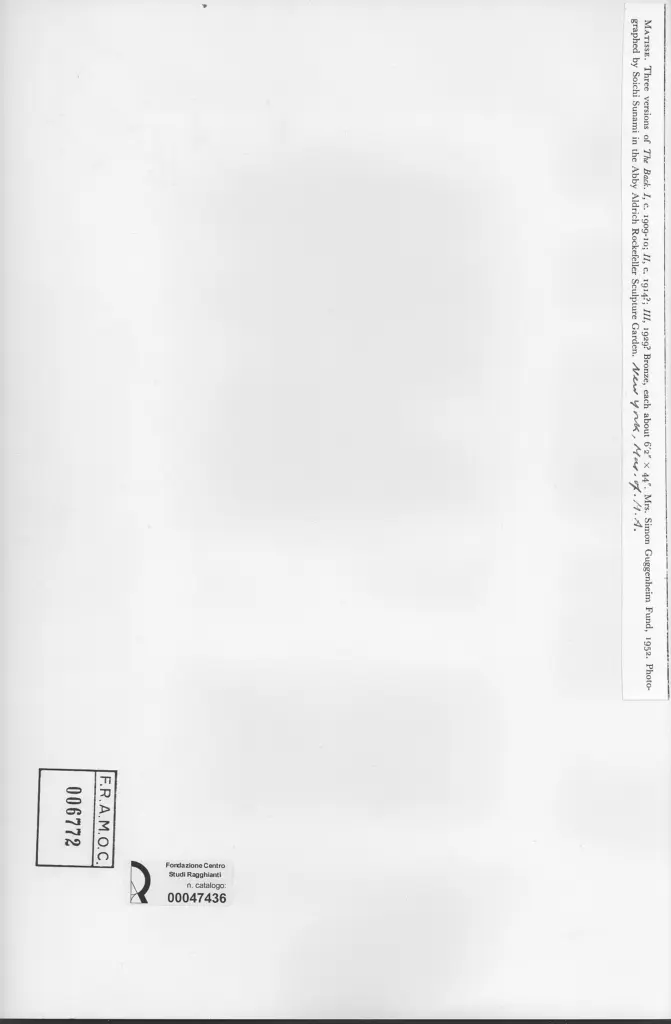 Sunami, Soichi , Matisse, Henri - sec. XIX/ - The back. III , retro