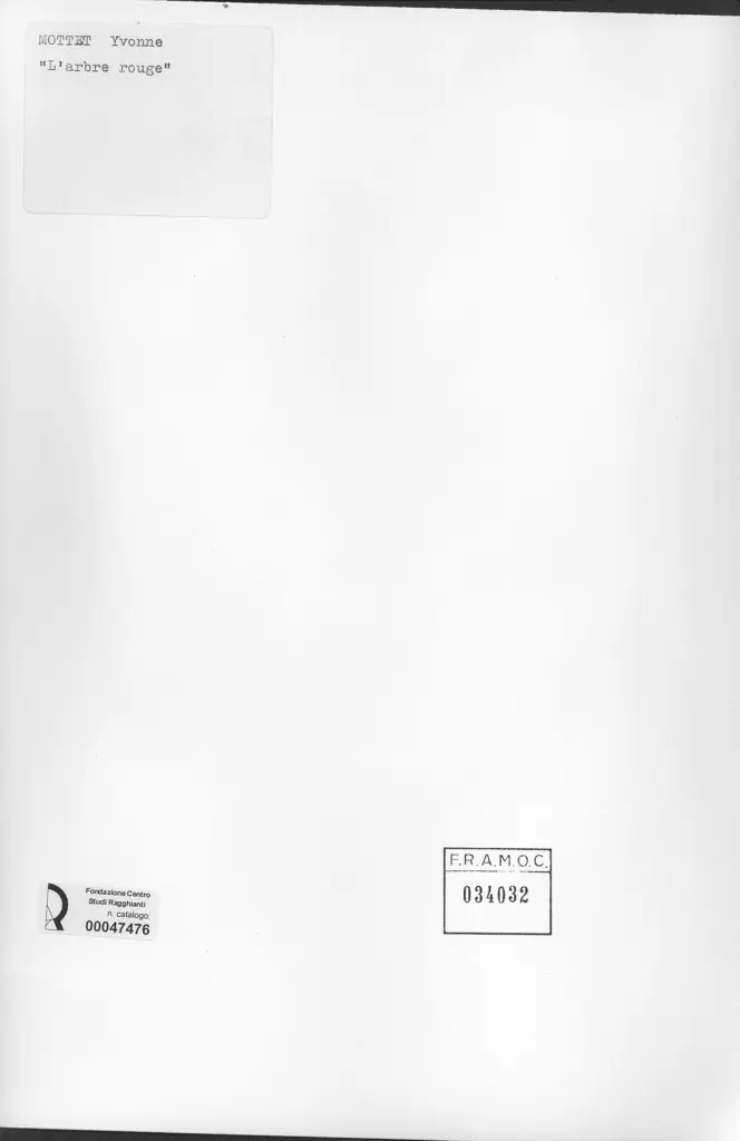 Anonimo , Mottet, Yvonne - sec. XX - L'arbre rouge , retro