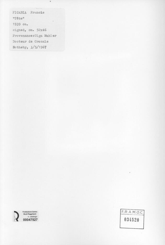 Anonimo , Picabia, Francis; sec. XX , retro
