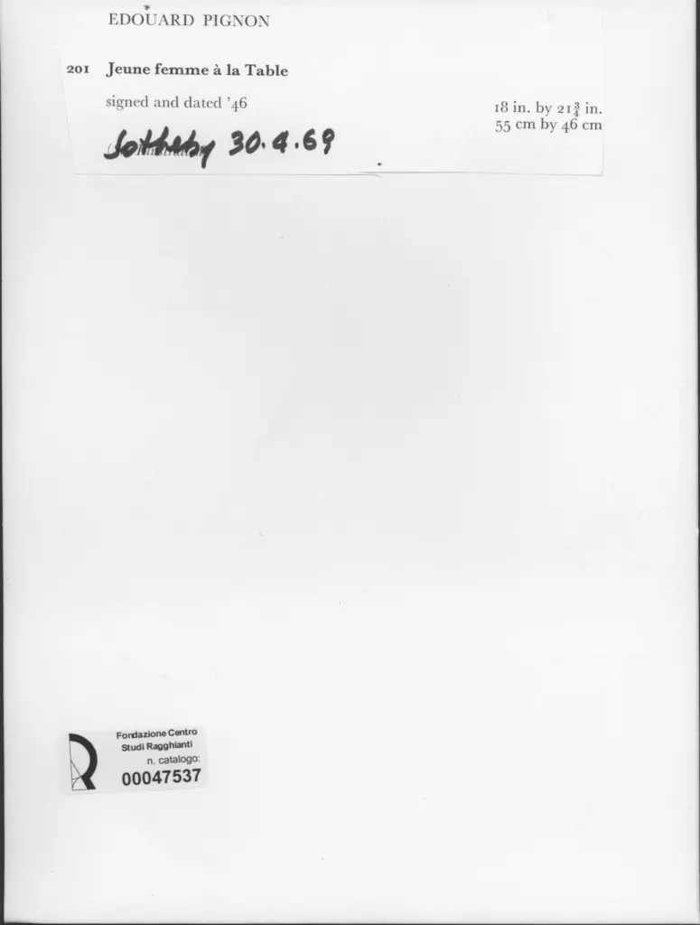 Anonimo , Pignon, Eduard; sec. XX , retro