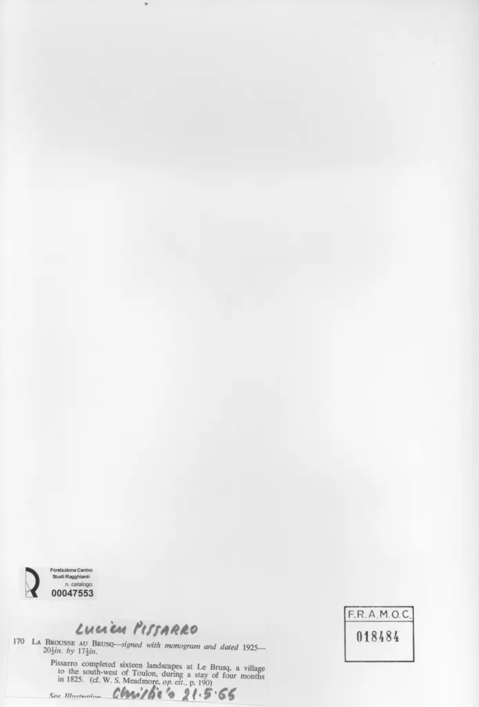 Anonimo , Pissarro, Lucien; sec. XX , retro