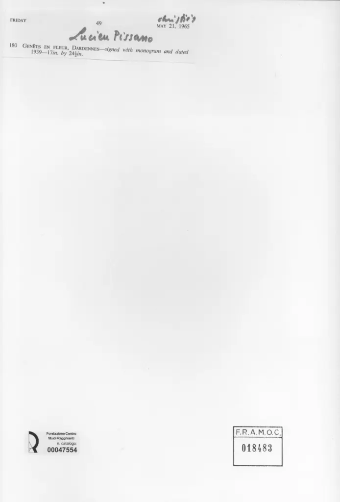 Anonimo , Pissarro, Lucien; sec. XX; , retro