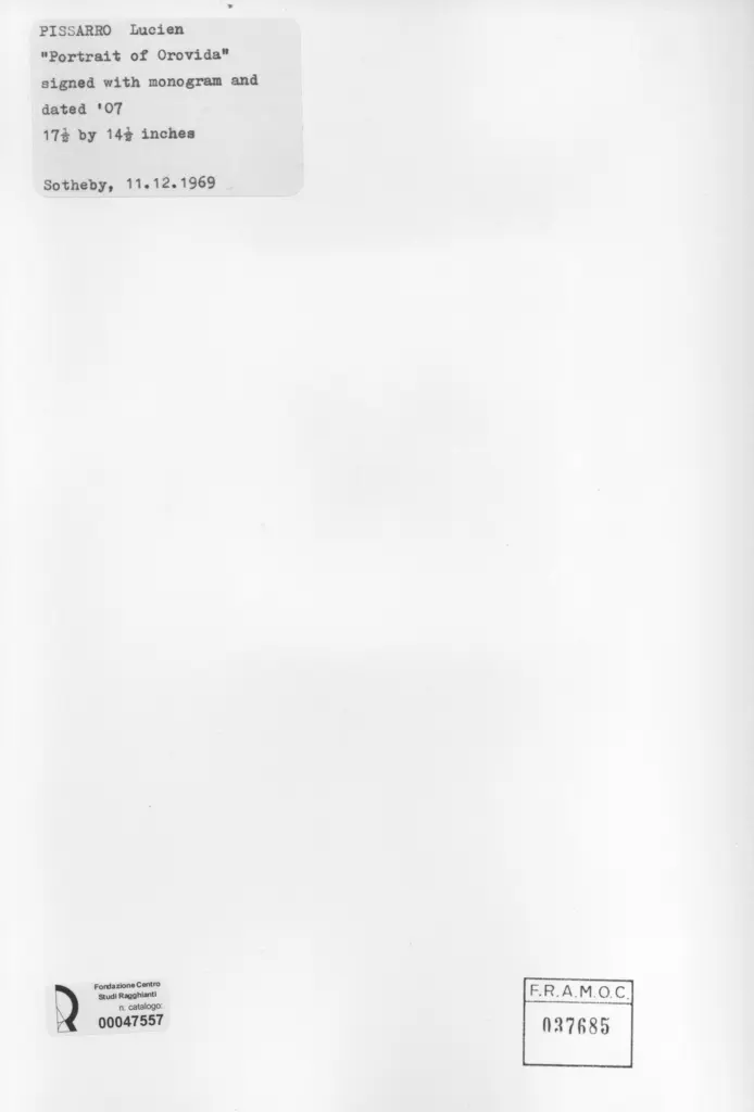 Anonimo , Pissarro, Lucien; sec. XX , retro