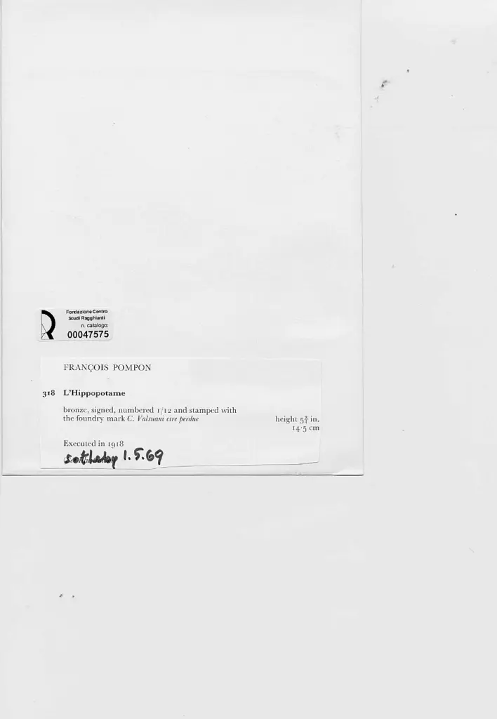 Pompon, Fran&ccedil;ois - sec. XX , retro