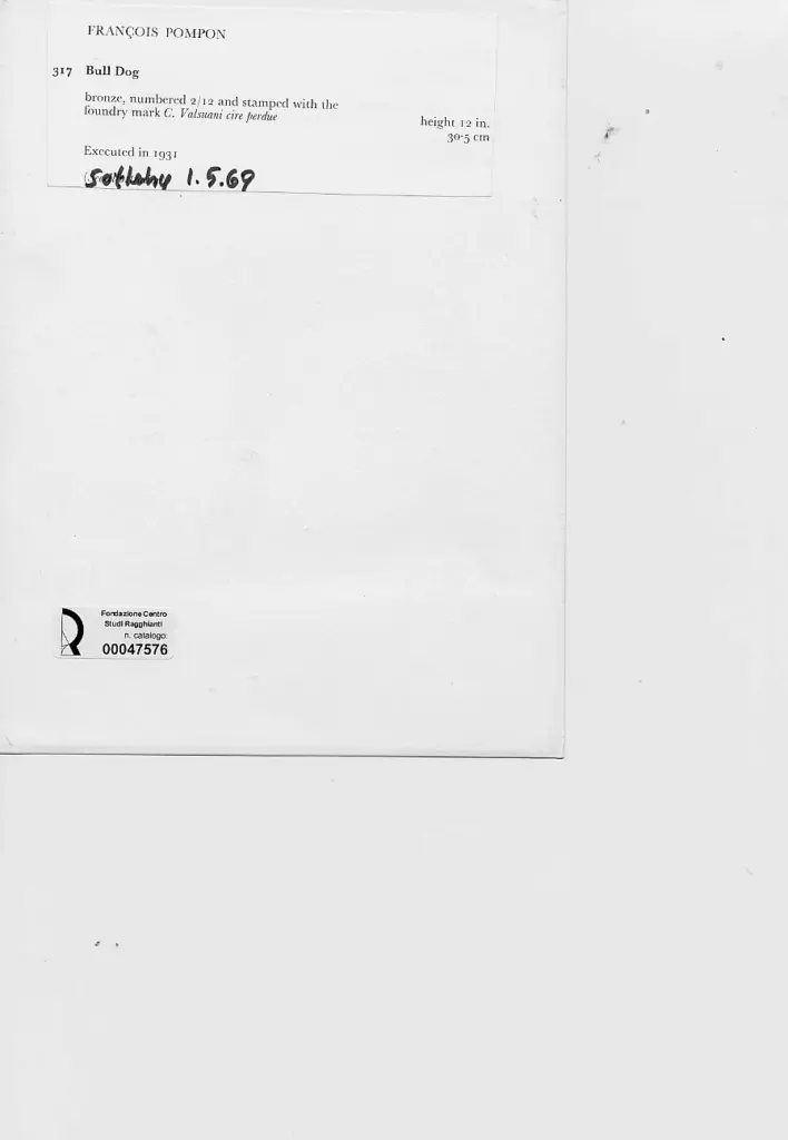 Pompon, Fran&ccedil;ois - sec. XX , retro