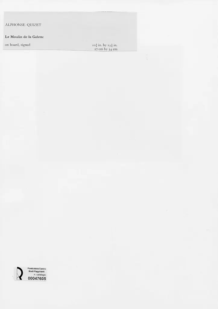 Anonimo , Quizet, Alphonse - sec. XIX/ XX - Le moulin de la Gallette , retro