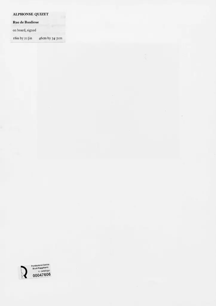 Anonimo , Quizet, Alphonse - sec. XIX/ XX - Rue de Banlieue , retro