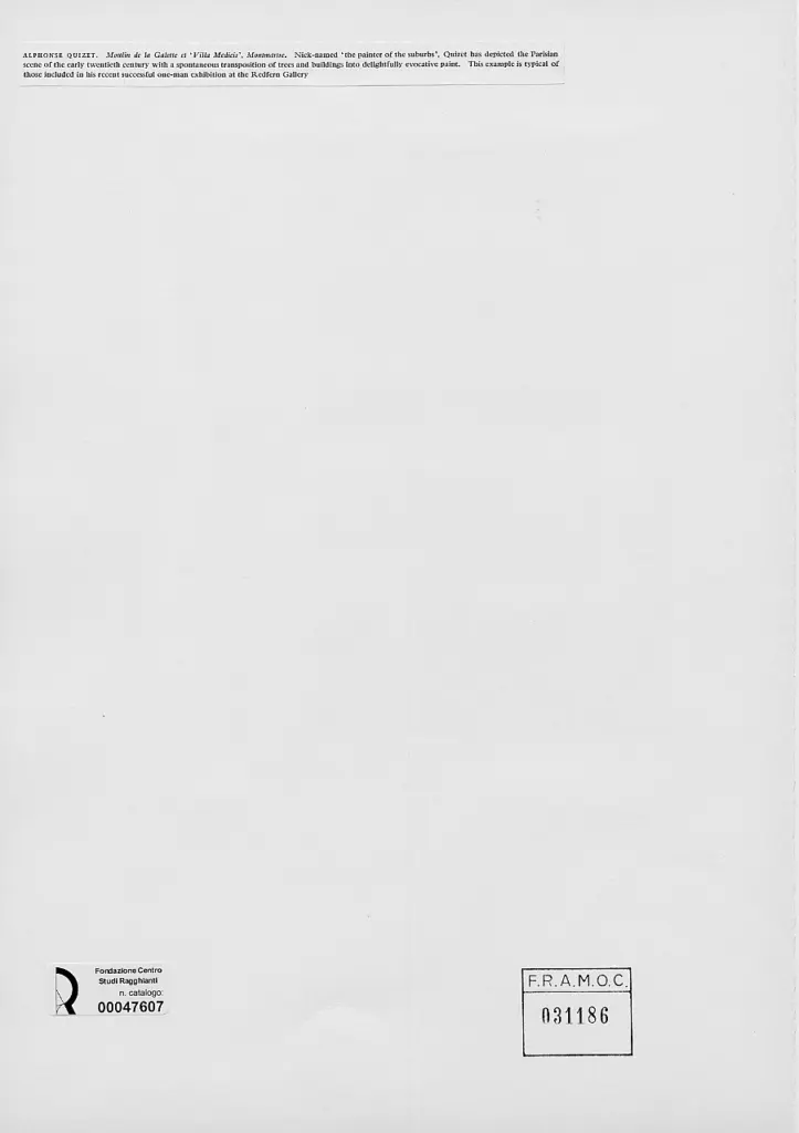 Anonimo , Quizet, Alphonse - sec. XIX/ XX - Moulin de la Galette , retro