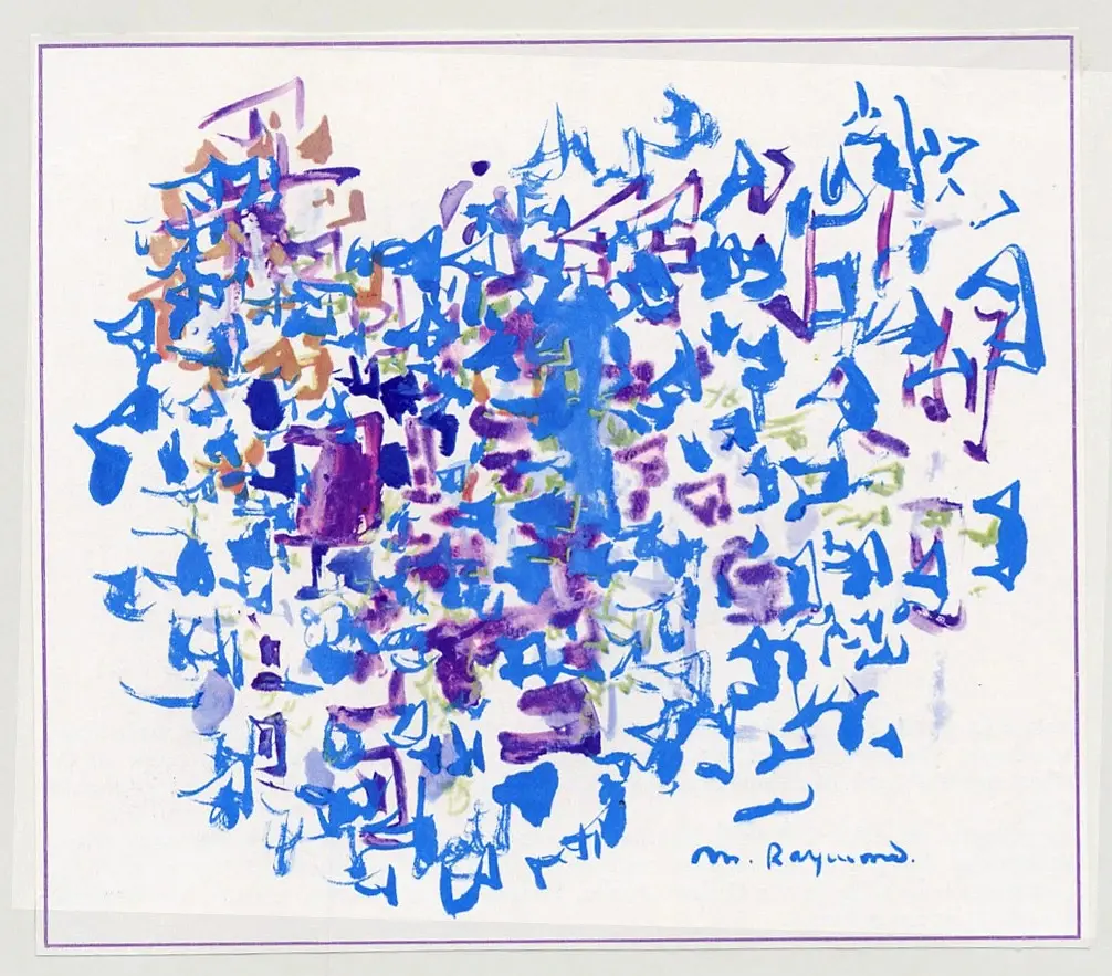 Raymond, Marie , Disegno a colore blu