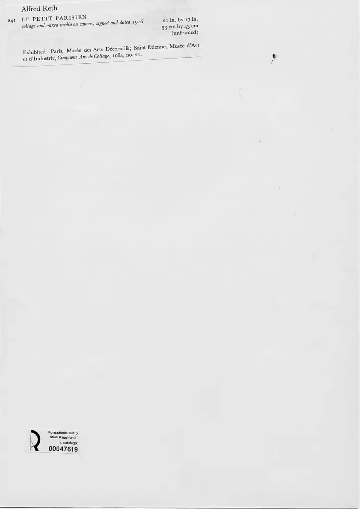 Anonimo , Reth, Alfred - sec. XX - Il piccolo parigino , retro